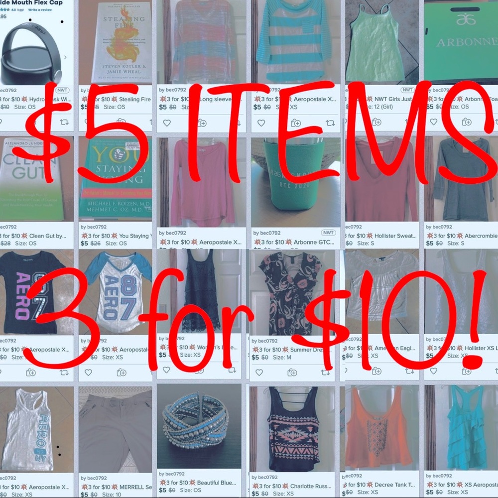 Any Three $5 Items For Only $10!